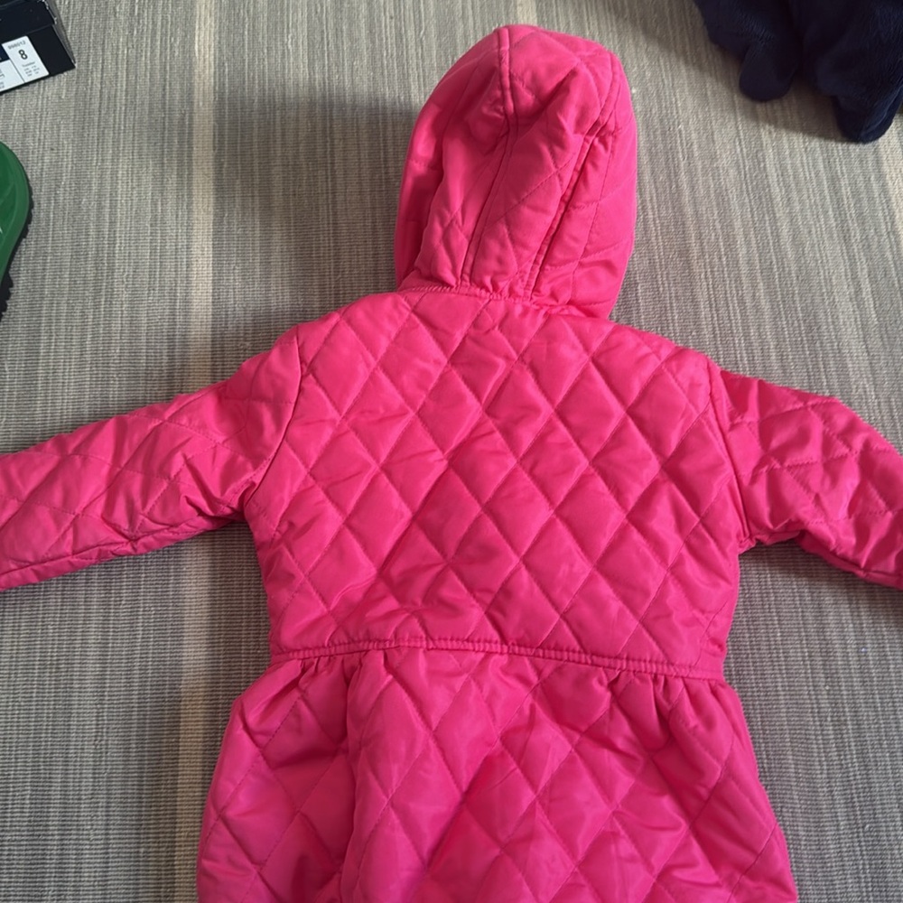 EUC Widgeon- American Widgeon Girls Quilted Tapered Coat with hood and faux fur - Picture 3 of 3